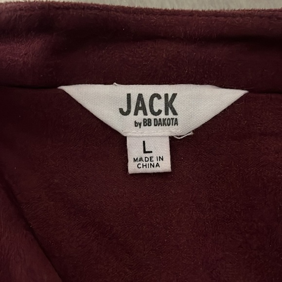 JACK BY BB DAKOTA Burgundy Faux Suede Crop Fitted Vest Zipper Closure, Size L - Picture 7 of 9